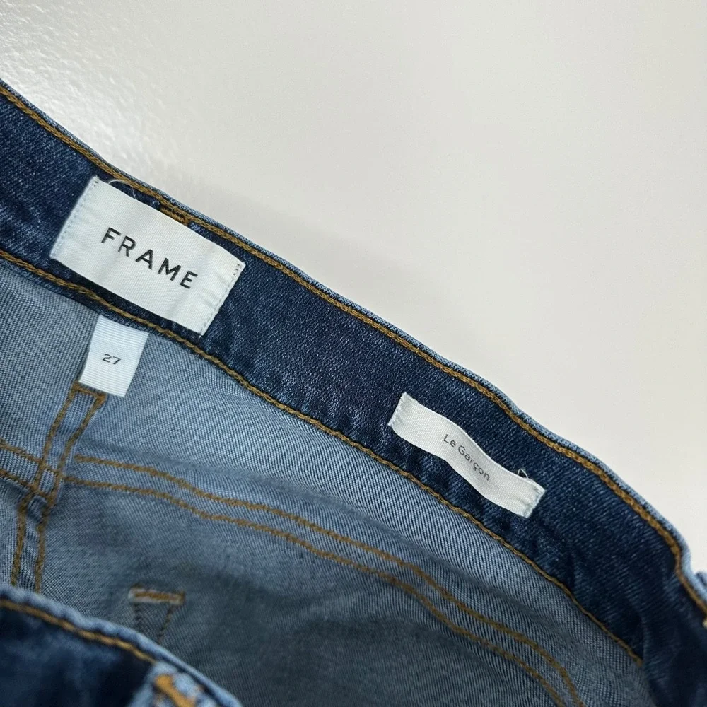 FRAME‎ Le Garcon Jeans Women's Size 27 Blue Denim Mid Rise Slim Fit Pants - Picture 6 of 6